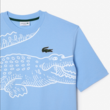 Lacoste Men’s Crew Neck Loose Fit Crocodile Print T-Shirt - Baby Blue HBP