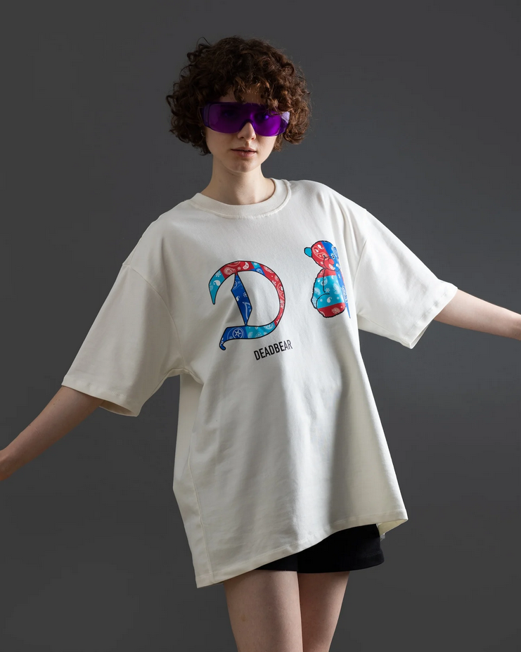 Deadbear The Paisley Tee - White Blue