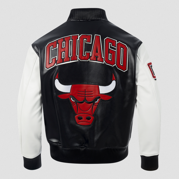 Pro Standard - NBA Chicago Bulls City Signature Men's Leather Varsity Jacket - Black White