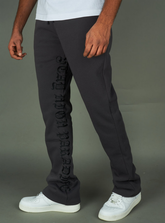 Rebel Minds - Stay High Flc Stacked Sweatpants - Charcoal