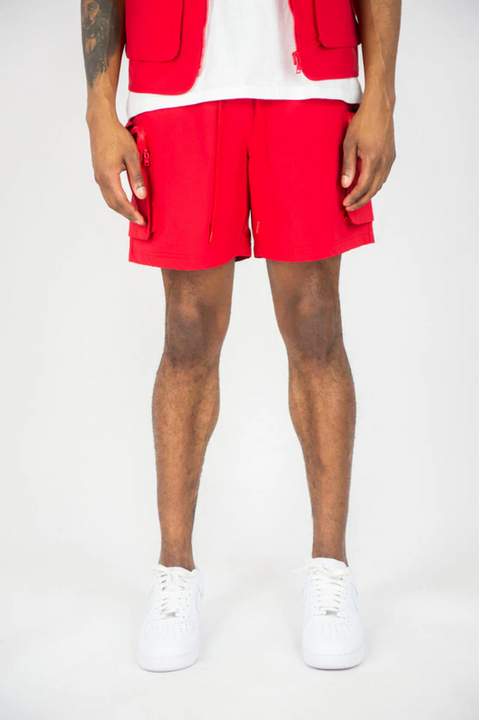 Rebel Minds Tactical Cargo Poly Shorts - Red