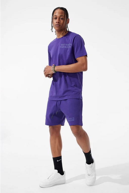 Jordan Craig Men Retro - Paradise Tonal Shorts Set - Purple