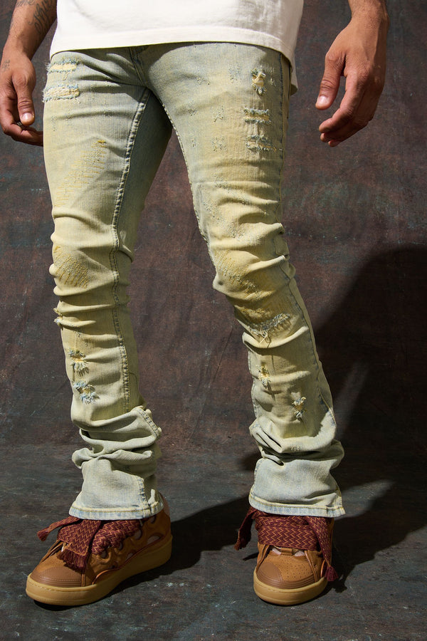 Serenede "TIERRA" Stacked Jeans - Earth