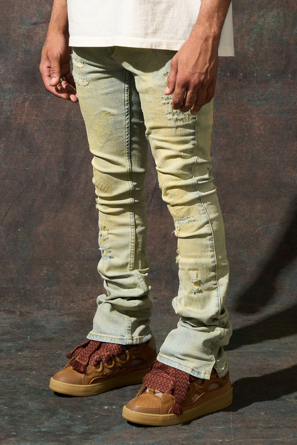 Serenede "TIERRA" Stacked Jeans - Earth