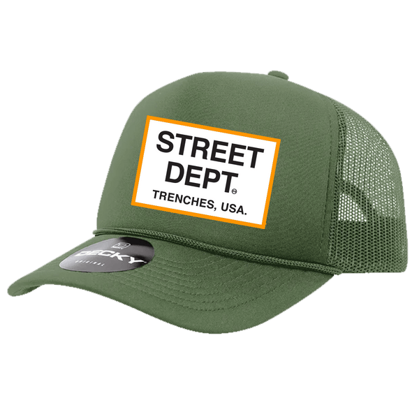 Pg Apparel Street Dept Trucker hat  - Olive / Orange