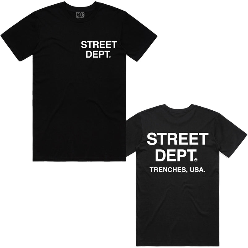 Pg Apparel Street Dept T-Shirt  - Black White