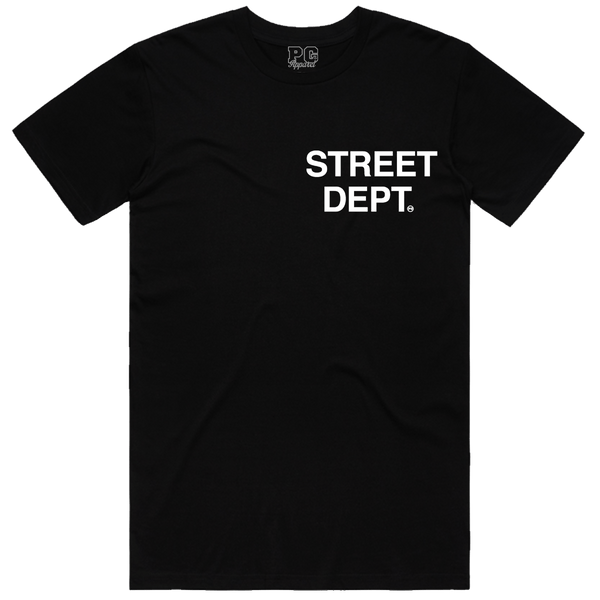Pg Apparel Street Dept T-Shirt  - Black White