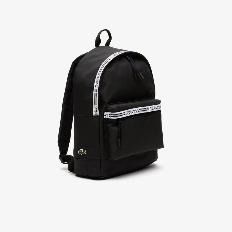 Lacoste Neocroc Backpack with Zipped Logo Straps - Black BAGS by Lacoste | BLVD