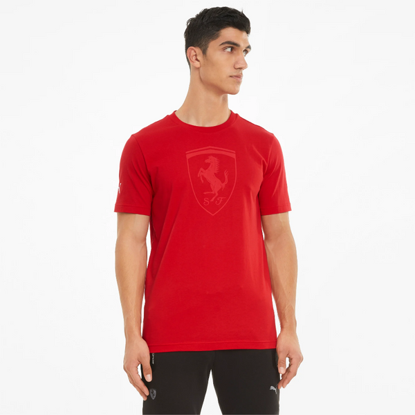 Puma Scuderia Ferrari Race Big Shield Men's Tonal T-Shirt, Black, XL