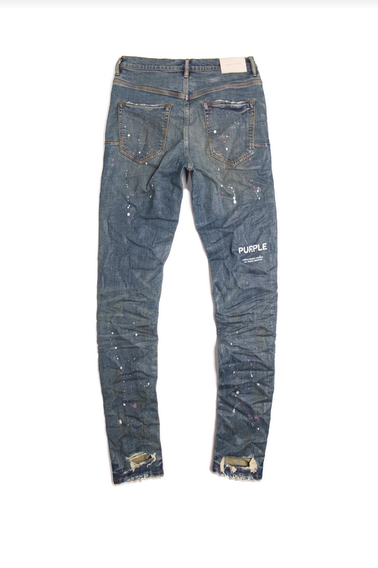 Purple Brand Jeans P001 Low Rise Skinny Dirty Mid-dark Indigo